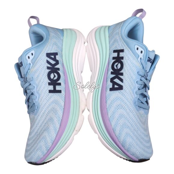 HOKA ONE ONE Gaviota 5 Airy Blue Sunlit Ocean ABSO Womens Stability Sneaker 8B - Picture 9 of 11